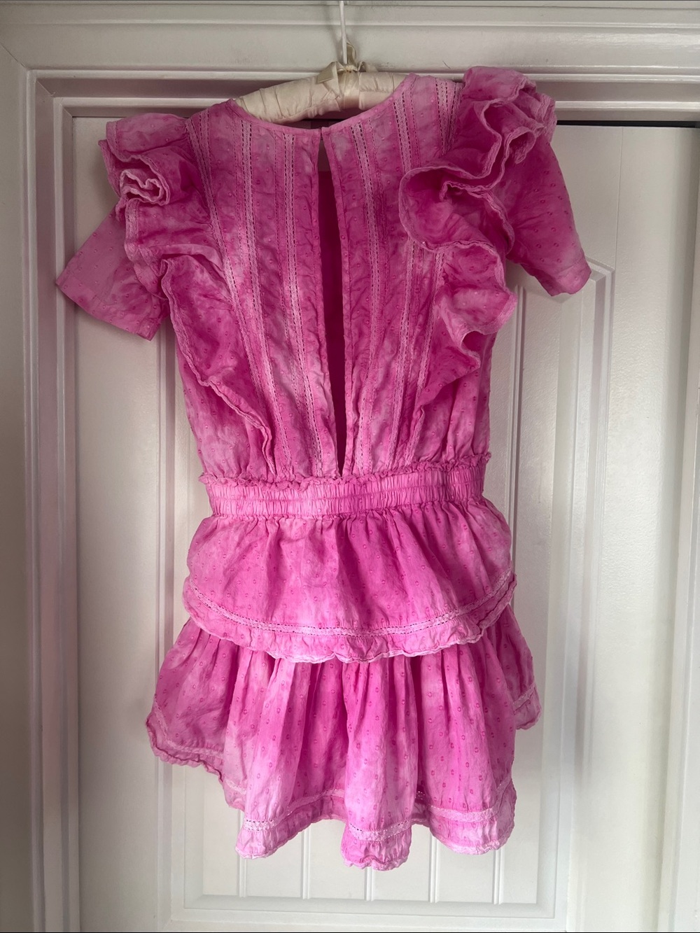 Love Shack Fancy Cotton Natasha Dress in Begonia Hand Dye Small - Picture 7 of 7